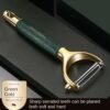 Yindella Peeler Green Stainless Steel Sharp Smooth Vegetable Fruit Peelers for Kitchen Ideal for Potato Cucumber Carrot Scrapper Double Edge Serrated (Green) - Image 6