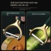 Yindella Peeler Green Stainless Steel Sharp Smooth Vegetable Fruit Peelers for Kitchen Ideal for Potato Cucumber Carrot Scrapper Double Edge Serrated (Green) - Image 5
