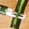 Yindella Peeler Green Stainless Steel Sharp Smooth Vegetable Fruit Peelers for Kitchen Ideal for Potato Cucumber Carrot Scrapper Double Edge Serrated (Peeler- Green 2 in 1) - Image 4
