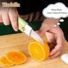 Yindella Peeler Green Stainless Steel Sharp Smooth Vegetable Fruit Peelers for Kitchen Ideal for Potato Cucumber Carrot Scrapper Double Edge Serrated (Peeler- Green 2 in 1) - Image 8