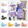 Yindella Girls Cartoon Backpack Set of 4 Cute Schoolbag for Women - Image 4