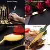 Yindella 24 PCS Gold Plated Cutlery Set with Wooden Box Stainless Steel Flatware Utensil Knife, Fork, Spoon with Storage Case for Wedding Festival Christmas Party Dinner Table - Image 7