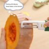 Yindella Peeler Green Stainless Steel Sharp Smooth Vegetable Fruit Peelers for Kitchen Ideal for Potato Cucumber Carrot Scrapper Double Edge Serrated (Peeler- Green 2 in 1) - Image 7