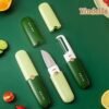 Yindella Peeler Green Stainless Steel Sharp Smooth Vegetable Fruit Peelers for Kitchen Ideal for Potato Cucumber Carrot Scrapper Double Edge Serrated (Peeler- Green 2 in 1) - Image 5