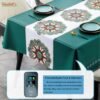 Yindella PVC Dining Tablecloth Cover Waterproof Oil-Resistant Rectangular Kitchen Table Cloth with Clear Flower Printing Texture for 4 to 6 Seater (Flower-Green, 140×220cm (55.1×86.6 inch) - Image 5