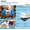 Yindella PVC Dining Tablecloth Cover Waterproof Oil-Resistant Rectangular Kitchen Table Cloth with Clear Flower Printing Texture for 4 to 6 Seater (Flower-Blue, 140 * 180cm) - Image 7