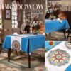 Yindella PVC Dining Tablecloth Cover Waterproof Oil-Resistant Rectangular Kitchen Table Cloth with Clear Flower Printing Texture for 4 to 6 Seater (Flower-Blue, 140 * 180cm) - Image 8