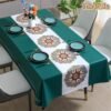 Yindella PVC Dining Tablecloth Cover Waterproof Oil-Resistant Rectangular Kitchen Table Cloth with Clear Flower Printing Texture for 4 to 6 Seater (Flower-Green, 140×220cm (55.1×86.6 inch) - Image 6
