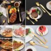 Yindella 24 PCS Gold Plated Cutlery Set with Wooden Box Stainless Steel Flatware Utensil Knife, Fork, Spoon with Storage Case for Wedding Festival Christmas Party Dinner Table - Image 5