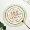 Yindella Coasters for Drinks Absorbent 16x16 CM Handmade Cotton Coasters for Coffee Table Coaster with Tassels Heat-Resistant Drink Coaster Tabletop Protection (16x16 CM, Bohemia) - Image 3