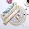 Yindella Coasters for Drinks Absorbent 16x16 CM Handmade Cotton Coasters for Coffee Table Coaster with Tassels Heat-Resistant Drink Coaster Tabletop Protection (16x16 CM, Bohemia) - Image 4