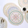 Yindella Coasters for Drinks Absorbent 16x16 CM Handmade Cotton Coasters for Coffee Table Coaster with Tassels Heat-Resistant Drink Coaster Tabletop Protection (16x16 CM, Bohemia) - Image 5