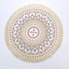 Yindella Coasters for Drinks Absorbent 16x16 CM Handmade Cotton Coasters for Coffee Table Coaster with Tassels Heat-Resistant Drink Coaster Tabletop Protection (16x16 CM, Bohemian Flowers) - Image 3