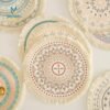 Yindella Coasters for Drinks Absorbent 16x16 CM Handmade Cotton Coasters for Coffee Table Coaster with Tassels Heat-Resistant Drink Coaster Tabletop Protection (16x16 CM, Bohemian Flowers) - Image 5