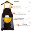 Yindella Kitchen Apron Cute Bear With Center Pocket Hand (Black Yellow) - Image 8