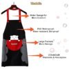 Yindella Kitchen Apron Cute Bear With Center Pocket Hand (Black) - Image 5