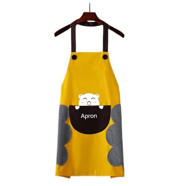 Yindella Kitchen Apron Cute Bear With Center Pocket (Curry Yellow)