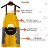 Yindella Kitchen Apron Cute Bear With Center Pocket (Curry Yellow) - Image 3
