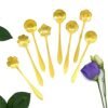 Yindella Stainless Steel Spoon Set of 8 Table Spoon 12x4 cm Housewarming Gift Food Grade Silverware for Home Kitchen Restaurant Polished (Gold) - Image 4
