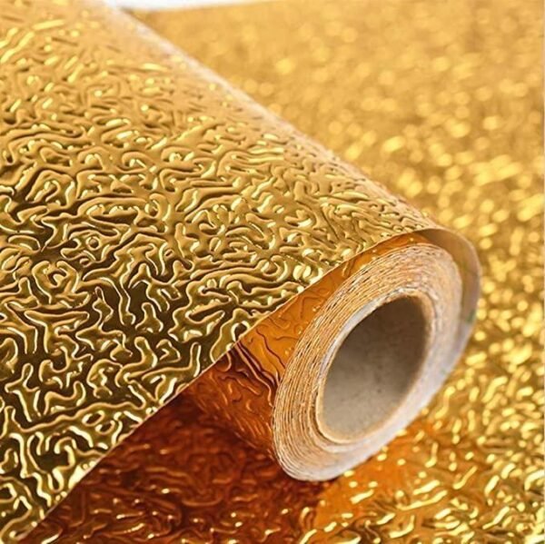 Aluminum Kitchen Foil Oil-Stickers Anti-fouling High-Temperature Self-Adhesive Croppable Wallpaper Sticker